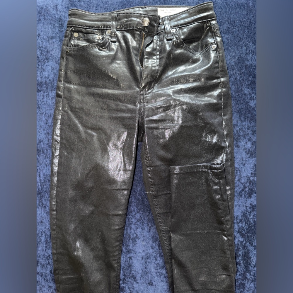 RAG & BONE coated black skinny jeans